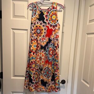 Colorful Mandala Print Sleeveless Dress